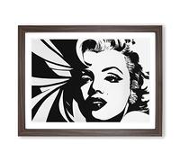 Marilyn Monroe In Monochrome Vol.5 Framed Print | A3 Walnut Framed Wall Art | Ready to Hang | Modern Nature Picture | Living Room Bedroom Lounge Office