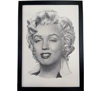 Marilyn Monroe large A3 framed pencil print by artist Chris Burns APCB11