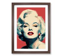 Marilyn Monroe Minimalism Framed Wall Art Print, Ready to Hang Picture for Living Room Bedroom Home Office, Walnut A2 (48 x 66 cm)