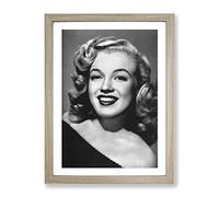 Marilyn Monroe No.4 Modern Framed Print | A3 Oak Framed Wall Art | Ready to Hang | Modern Nature Picture | Living Room Bedroom Lounge Office