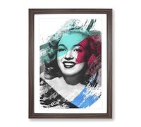 Marilyn Monroe No.4 V2 Modern Framed Print | A3 Walnut Framed Wall Art | Ready to Hang | Modern Nature Picture | Living Room Bedroom Lounge Office