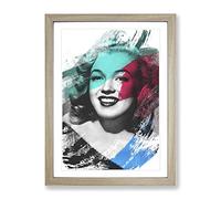 Marilyn Monroe No.4 V2 Modern Framed Print | A4 Oak Framed Wall Art | Ready to Hang | Modern Nature Picture | Living Room Bedroom Lounge Office