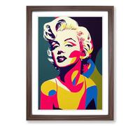 Marilyn Monroe Painting Framed Print | A2 Walnut Framed Wall Art | Ready to Hang | Modern Historical Picture | Living Room Bedroom Lounge Office
