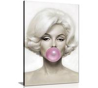 Marilyn Monroe Pink Bubble Gum Canvas Wall Art Print, 30x20 in, Framed