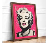 Marilyn Monroe Pop Pop Art Framed Wall Art Print A1 (84.1×59.4cm) Walnut, Wall Decor for Living Room, Bedroom, Office & Home, Ready to Hang, Art Gift
