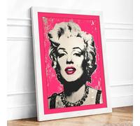 Marilyn Monroe Pop Pop Art Framed Wall Art Print A1 (84.1×59.4cm) White, Wall Decor for Living Room, Bedroom, Office & Home, Ready to Hang, Art Gift