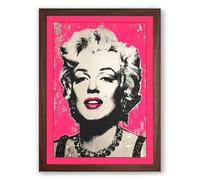 Marilyn Monroe Pop Pop Art Framed Wall Art Print A2 (59.4×42cm) Walnut, Wall Decor for Living Room, Bedroom, Office & Home, Ready to Hang, Art Gift