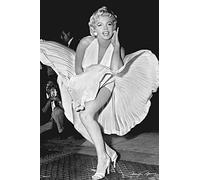 Marilyn Monroe Poster Dress Blowing Up Sexy Black and White Image Retro Vintage Classic Hollywood Movie Star Marilyn Monroe Decor Bedroom Wall Art Cool Wall Decor Art Print Poster 12x18