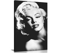 Marilyn Monroe Print Black And White Canvas Wall Art Picture Print (18X12)