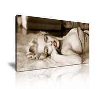 Marilyn Monroe Red Lips Sexy Hollywood Canvas Wall Art Picture Print - For Monroe Fans Modern Home Office Hotel Decoration (XL: 91.4cm x 45.7cm)
