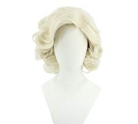 Marilyn Monroe Wig 50s Short Curly Blonde Hollywood Cosplay Fancy Dress Costume Wigs(Platinum Blonde)