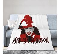 Marilyn Music Manson Blanket Flannel Fleece Throw Blanket Plush for Bed Decorative Blankets Gift Home Decor 50"x40"