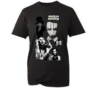 Marilyn Music Tshirt Funny Novelty Manson Concert Music Tee Retro Rude Offensive Tee Gifts Printed 100% Cotton Regular Fit Top Unisex (Black, M)