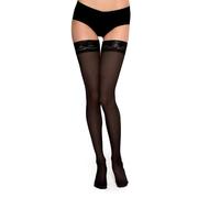 MARILYN Opaque hold-up microfibre stockings with 8 cm silicone adhesive tape tip, 40 denier, Black (Black), 40-42