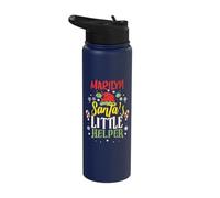 Marilyn Santa's Little Helper Marilyn Christmas Name Stainless Steel Insulated Water Bottle