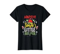 Marilyn Santa's Little Helper Marilyn Christmas Name Value Graphic T-Shirt, Women, Black, S