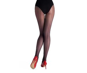 Marilyn sheer tights, with subtle black stitching, 20 deniers, size 40 (L), black (black)