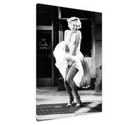 Marilyn Subway Shoot Iconic Celebrity Wall Art Prints - Stylish Canvas Decor for Office, Bedroom, Home Large (41 x 30 cm - 16" x 12" inch)