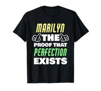 Marilyn The Proof that Perfection Exists Funny Marilyn Name Value Graphic T-Shirt