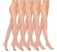 MARILYN Women's Hsu15vi45 Tights, 15 denier, 5 x visones, 14 (Pack of 5)
