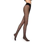 MARILYN Women's Tights 20 DEN Emmy N01 with Snowflakes and Glitter, Comfortable Winter Tights for Christmas with Flat Seam, Small Gusset and Invisible Toe Reinforcement, 1 Pair, 36/38 S/M, Black/Nero