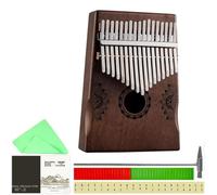 Marimba For Beginners Kalimba 17 Key Wooden Calimba Thumb Piano Mahogany Keyboard Instrument With Songbook Accessories(Style 4)
