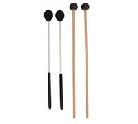 Marimba Mallet Set, Percussion Mallets with 1 Pair Medium Hard Yarn Head and 1 Pair Rubber Mallets, Professional Drum Sticks for Xylophone, Wooden Blocks and Various Bass Percussio