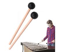 Marimba Mallets - Rubber & Wood, Soft Drum Mallets 7.23 X 1 Inch Eco Friendly Hardwood Handles, Resonant Percussion Mallets For Xylophones, Chime Bells & Bells Demadera Blocks