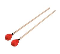Marimba Mallets,Smooth Percussion Mallet Pair,Comfortable Hand Feel Medium Hard Mallets,for Percussion Playing MQ 06 (Red)