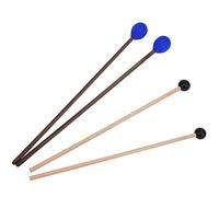 Marimba Percussion, 4Pcs Black & Blue Maple Wood Marimba Percussion Mallets with Yarn & Rubber Head for Playing