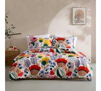 Marimekko - Full/Queen Duvet Cover Set, Cotton Percale Reversible Bedding with Matching Shams, Floral Home Decor (Ojakellukka Multicolor, Full/Queen)
