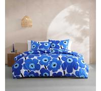 Marimekko - Full/Queen Duvet Cover Set, Cotton Percale Reversible Bedding with Matching Shams, Floral Home Decor (Unikko Blue, Full/Queen)