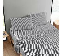 MARIMEKKO - Full Sheet Set, Premium Cotton Percale Bedding Set with Matching Shams, Lightweight & Breathable Bed Essentials (AJO Black, Full)