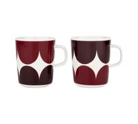 Marimekko Härkä mug 25 cl 2-pack white-dark wine-dark red