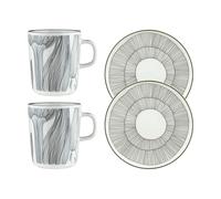 Marimekko Kukat Puhkeavat breakfast set 4 pieces White-forest green-black
