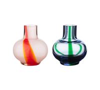 Marimekko Mini vase 2 pieces Light blue-dark green-red-white
