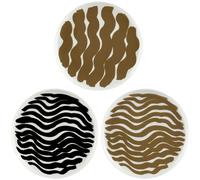 Marimekko - Oiva/Hyräily Plates 20 cm 3-pack, Dark Sand/White - Black