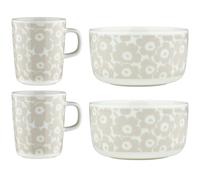 Marimekko - Oiva Pikkuinen Unikko Breakfast Set 4 Pieces - White