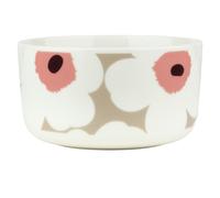 Marimekko - Oiva/Unikko Bowl 50 cl, Clay / Dark Wine - White