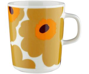 Marimekko - Oiva/Unikko Mug 25 cl, White / Caramel - White