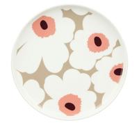 Marimekko - Oiva/Unikko Plate Ø20 cm, Clay / Dark Wine - White