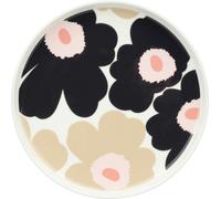 Marimekko - Oiva/Unikko Plate Ø20 cm, Sand / Charcoal - Pink