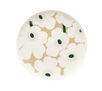 Marimekko - Oiva/Unikko Plate Ø25 cm, Dark Green / Light Sand - Dark Green