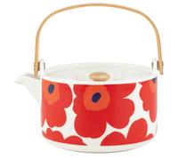 Marimekko - Oiva/Unikko Teapot 0,7 l, White / Blue / Red - White