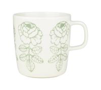 Marimekko Oiva Vihkiruusu mug White, sage, 40 cl