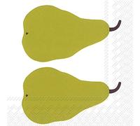 Marimekko PÄÄRYNÄ Green Pears - IHR Marimekko Lunch Paper Napkins, 20-Count, 6.5 x 6.5-Inches, Paaryna Green 20 in a Pack
