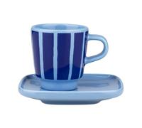 Marimekko Piccolo espresso cup with saucer Light blue-blue, 5 cl