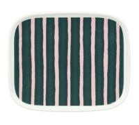 Marimekko - Piccolo Side Plate 12x15 cm, Dark Green / Pink - Dark Green