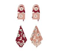 Marimekko Pieni Unikko kitchen towel+oven mitt 4 pieces Cotton-dark cherry-rose