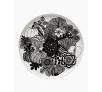 Marimekko - Plate, Cake Plate, Breakfast Plate - Oiva-Siirtolapuutarha - Ceramic - White/Black - Diameter 20 cm - 1 Piece